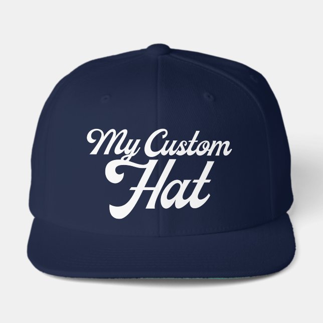 NAVY Classic 6 Panel Custom Snapback Cap Blank (Front)