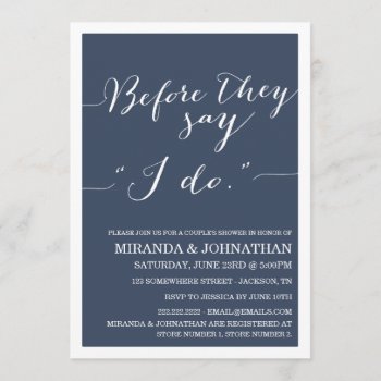 Navy Classy Couple's Shower Invitations by AllyJCat at Zazzle