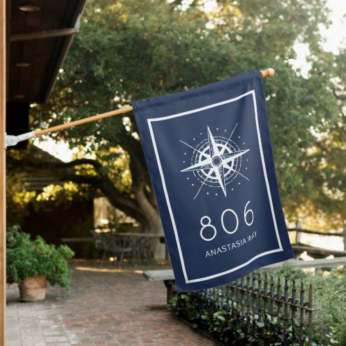 Navy Compass House Number  Street Name House Flag