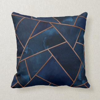 Navy & Copper Geo Throw Pillow