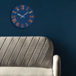 Navy Copper Rose Gold Minimal Metallic Urban Large Large Clock<br><div class="desc">🕰️✨ Timeless Elegance: Florence Studio’s Navy Copper Rose Gold Urban Large Clock! ✨🕰️ Hello, Admirers of Sleek Design and Seekers of Timeless Decor! 🌆 Ready to add a splash of urban sophistication to your space? Discover the chic charm of the Navy Copper Rose Gold Minimal Metallic Urban Large Clock from...</div>