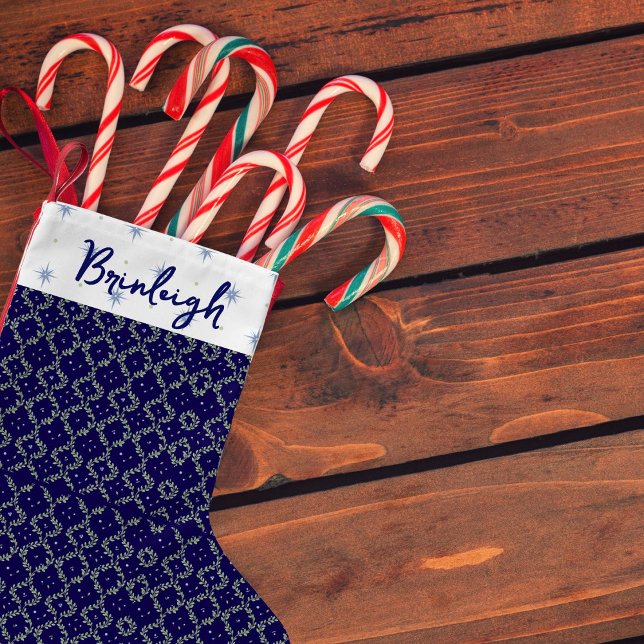 Navy Cottagecore Custom Christmas Stocking (Creator Uploaded)