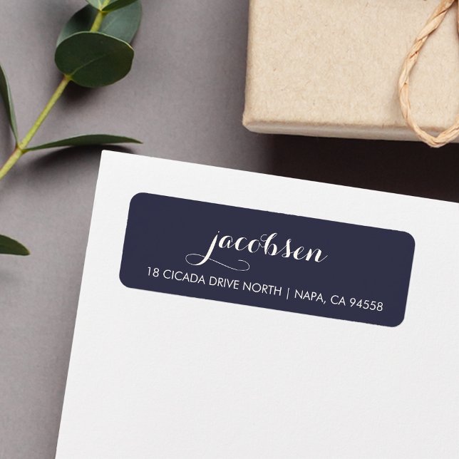 Navy & Cream Elegant Calligraphy Label (Creator Uploaded)