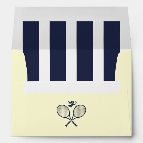 Navy &amp; Cream Preppy Tennis Bridal Shower Envelope