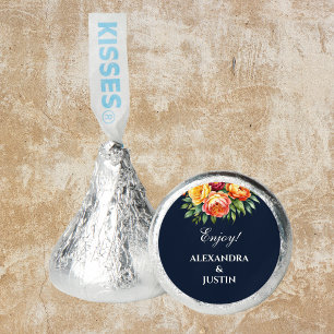 Navy Cream Summer Garden Floral Wedding Hershey®'s Kisses®