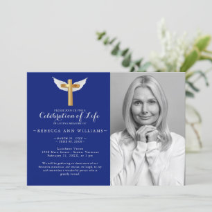Navy Cross Elegant Photo Celebration of life Invitation