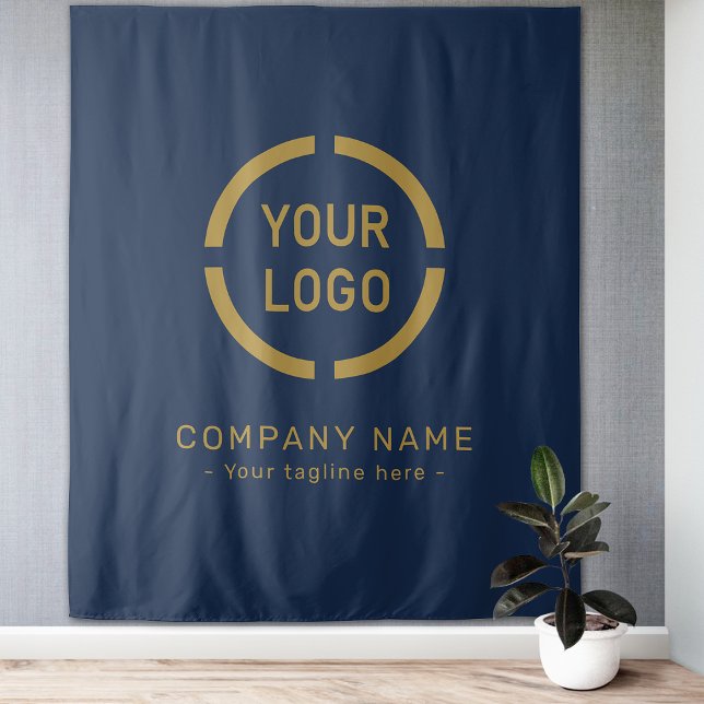 Navy Custom Company Logo Backdrop For Events (Navy Custom Company Logo Backdrop For Events)