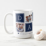 Navy | Custom Daddy 5 Photo Colorblock Collage Coffee Mug Navy | Custom Daddy 5 Photo Colorblock Collage Coffee Mug