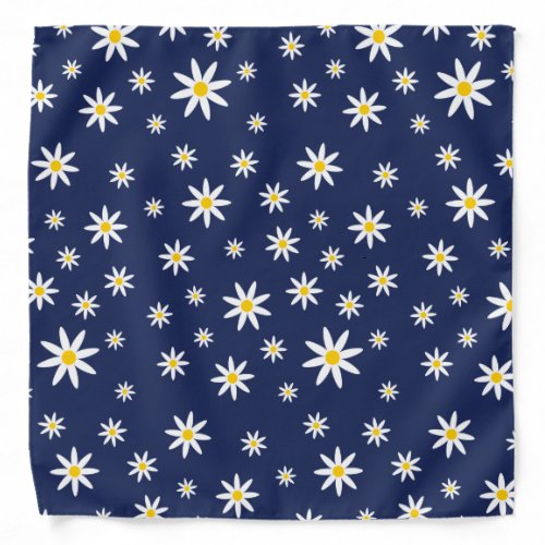 Navy Daisy Bandana