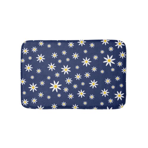 Navy Daisy Bath Mat