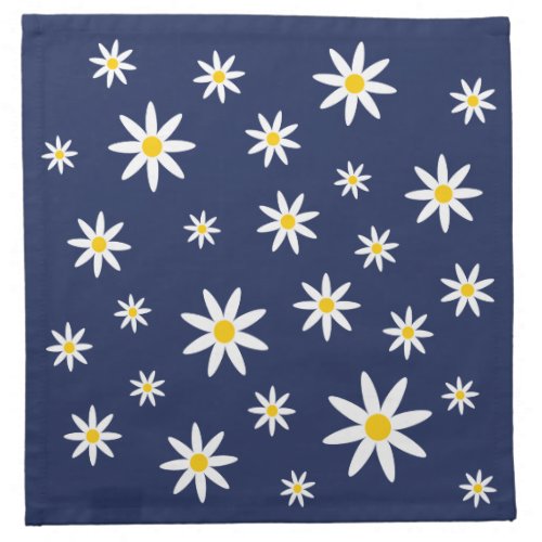 Navy Daisy Cloth Napkin