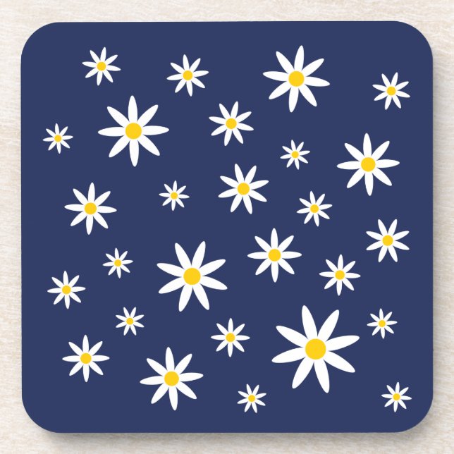 Navy Daisy Coasters (Front)