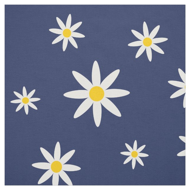 Navy Daisy Fabric (Swatch)