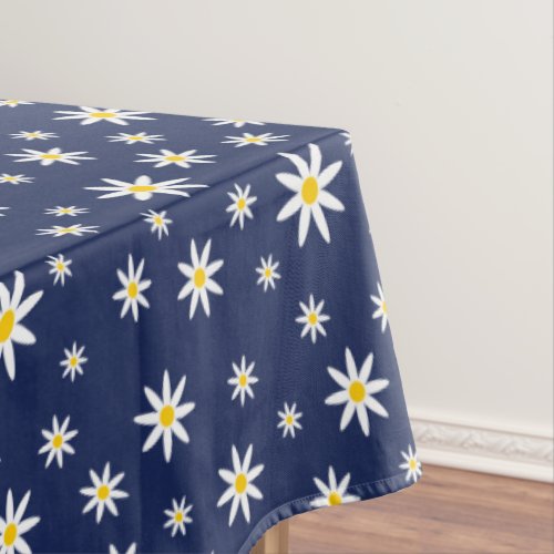 Navy Daisy Tablecloth