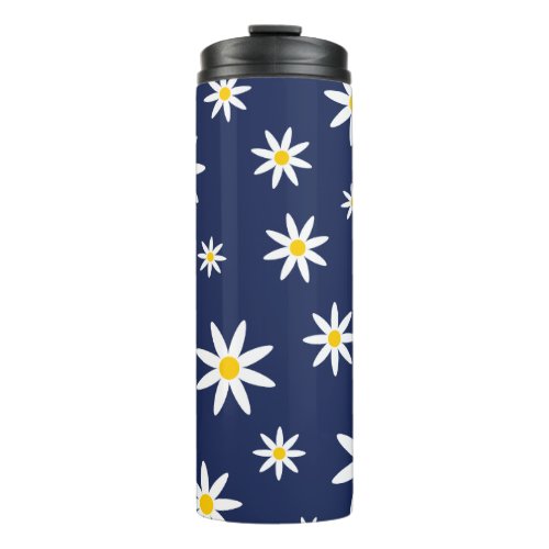 Navy Daisy Thermal Tumbler