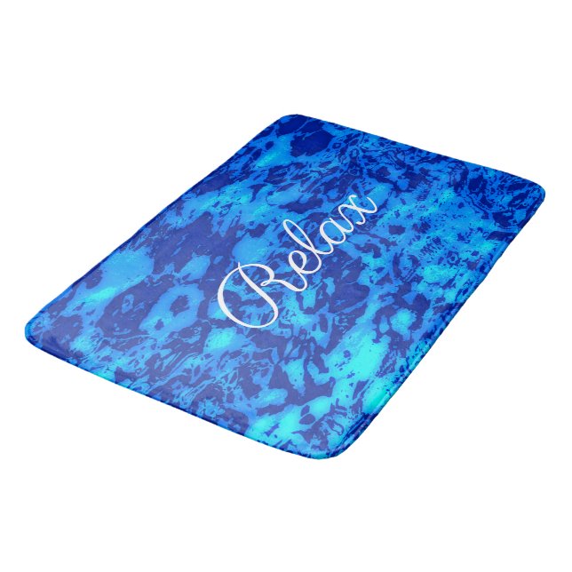Navy Deep Customize Fresh Ocean Water Bath Mat (Angled)