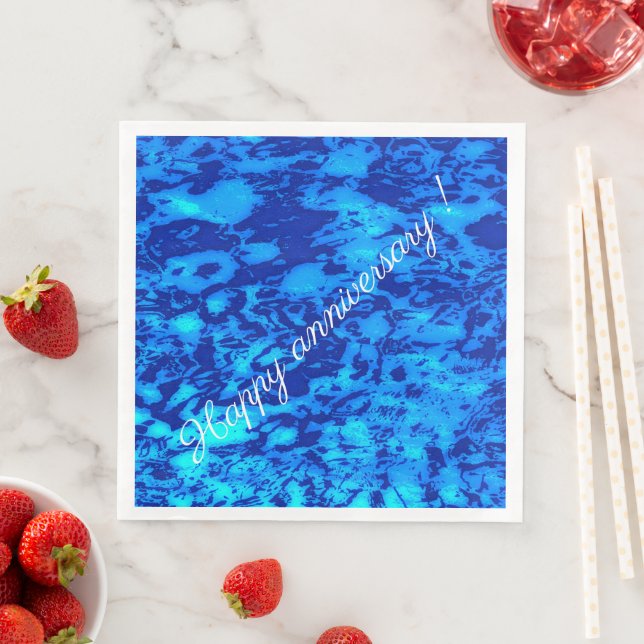 Navy Deep Customize Fresh Ocean Water Paper Dinner Napkins (Insitu)