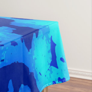 Navy Deep Customize Fresh Ocean Water Tablecloth