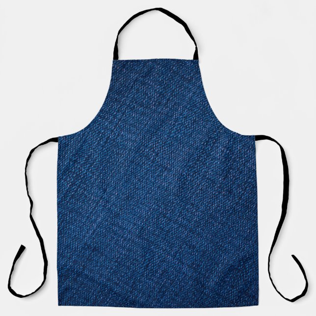 Navy denim jeans texture apron (Front)