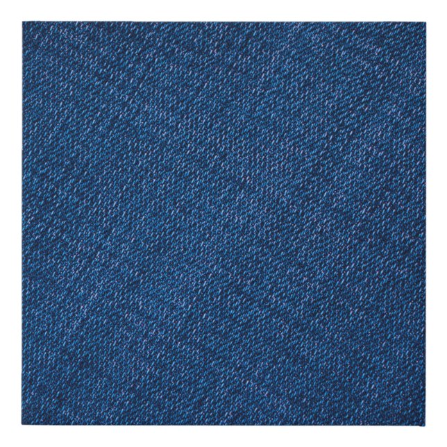 Navy denim jeans texture faux canvas print (Front)