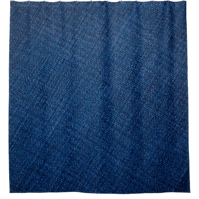 Navy denim jeans texture shower curtain (Front)