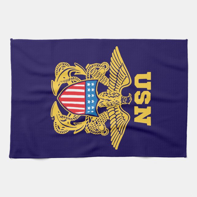 Navy Design Kitchen Towel (Horizontal)