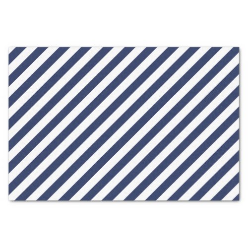 Navy Diagonal Stripes Tissue Paper
