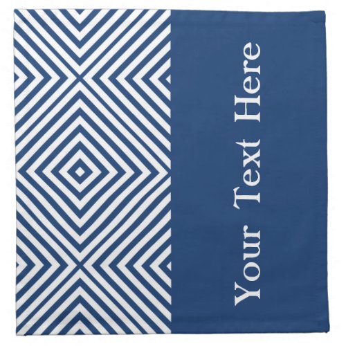 Navy Diamond Chevron wtext at  Emporiomoffa Cloth Napkin