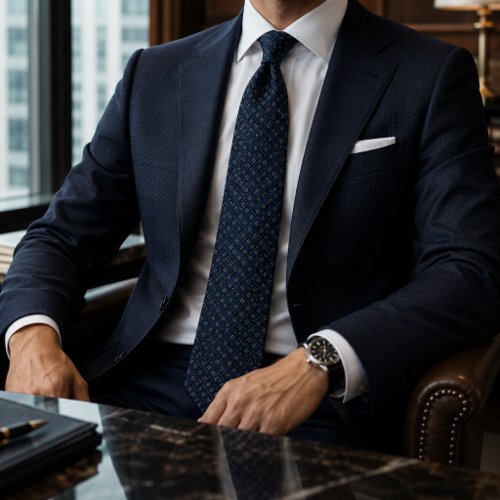 Navy Diamond Jacquard | Luxury Business & Wedding Neck Tie