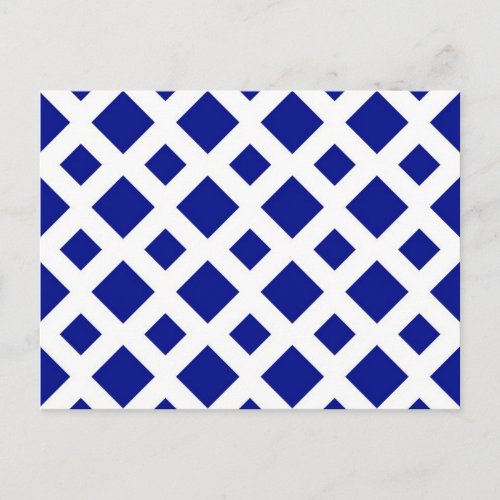 Navy Diamonds on White Postcard