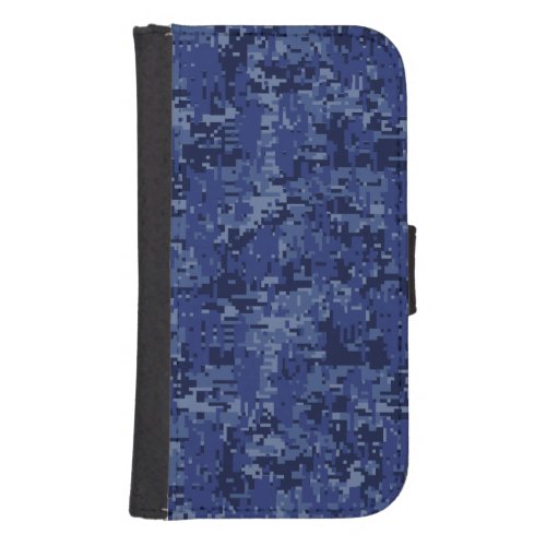 Navy Digital Camo Background Ready to Customize Wallet Phone Case For Samsung Galaxy S4