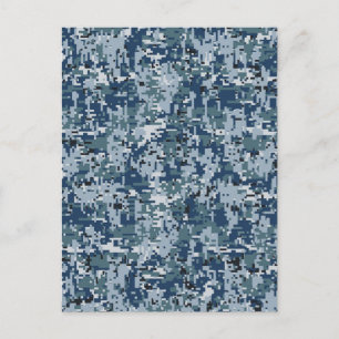 Navy Digital Camo Camouflage Decor Postcard
