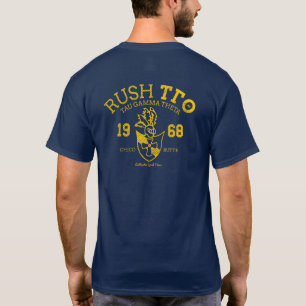 Navy Distressed Rush Shirt w/ Front & Back