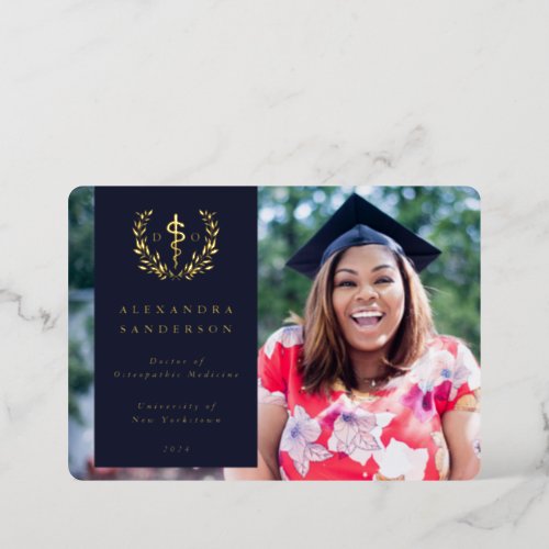 Navy DO Asclepius Graduation Photo Announcement