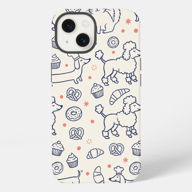 Navy Dog Cat Bakery Iphone Case (Back)