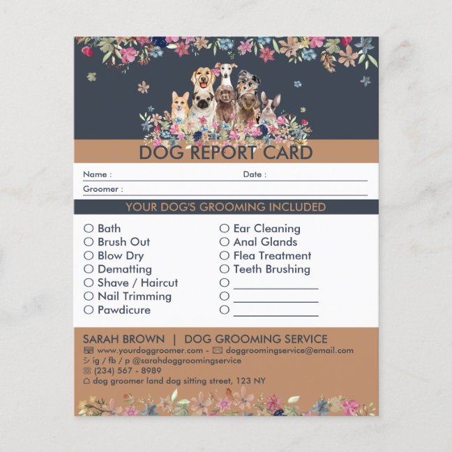 Navy Dogs sitting flowers boarding report