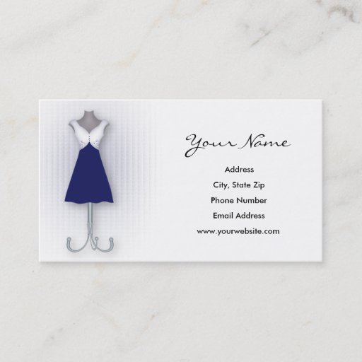 Customizable Navy Dress Business Cards