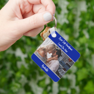 Navy Drive Safe Photo Gift To Husband Boyfriend Keychain