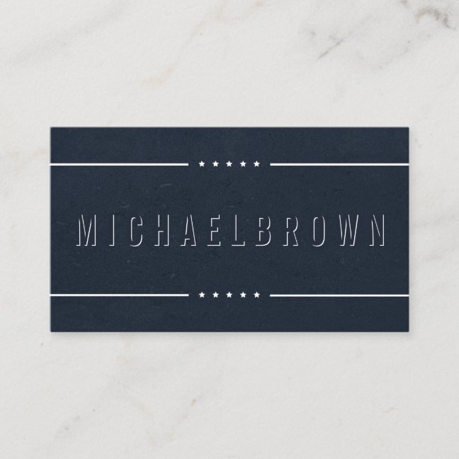 Navy Driver Minimalist Bold Modern stars Business Card