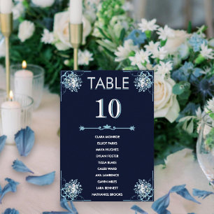 Navy & Dusty Blue Floral Table Number Seating List