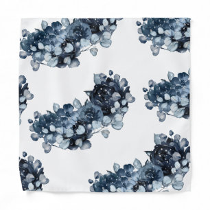 Navy Dusty Blue Peony Wedding Pocket Square Bandana