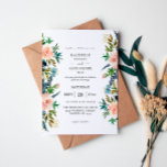 Navy, Dusty Blue & Pink Floral Wedding Invitation<br><div class="desc">Get your guests ready for your fabulous wedding with your Navy,  Dusty Blue & Pink Floral wedding invitations.  Modern style and elegant.</div>