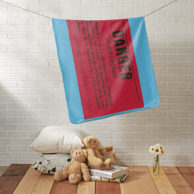 Navy Electrician's Danger Tag Baby Blanket (In Situ)