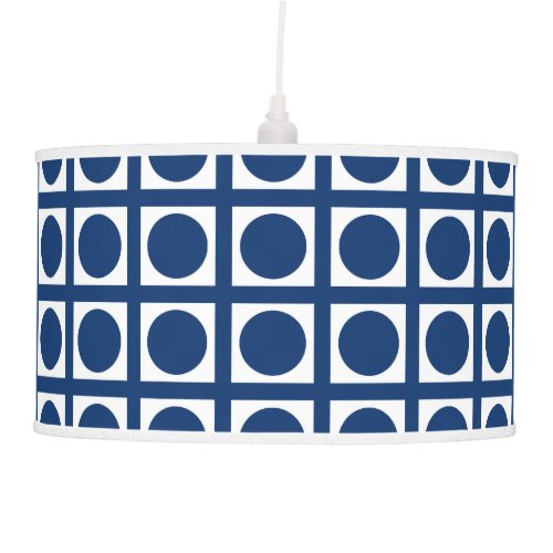 Navy Elegant Grid Dots Ceiling Lamp