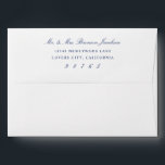 Navy Elegant Script Return Address A7 Envelope<br><div class="desc">Customize your return address on this A7 Envelope . Choose a color for the envelope,  and even upload your own liner image.</div>
