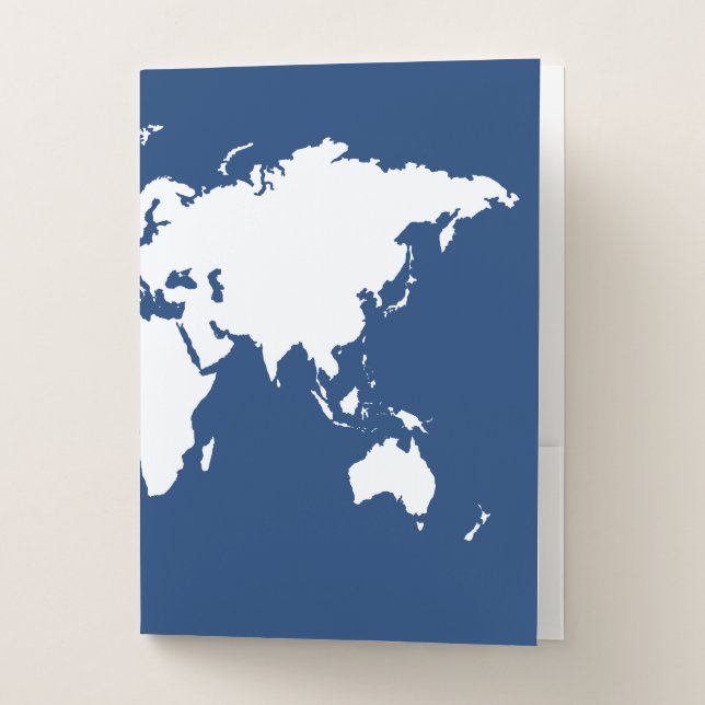 Navy Elegant World Pocket Folder (Front)