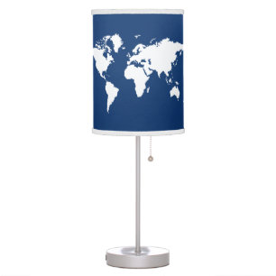 Navy Elegant World Table Lamp