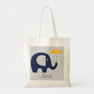 Navy Elephant Yellow Umbrella Custom Bag