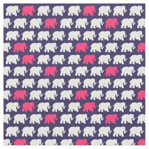 Navy elephants fabric