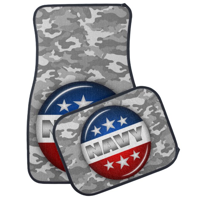 Navy Emblem Camo Camouflage #2 Car Mat (Set)